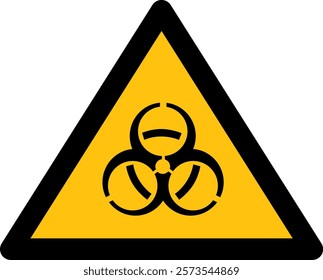 Black and yellow triangle shaped bio hazard warning sign. Illustration made January 19th, 2025, Zurich, Switzerland.