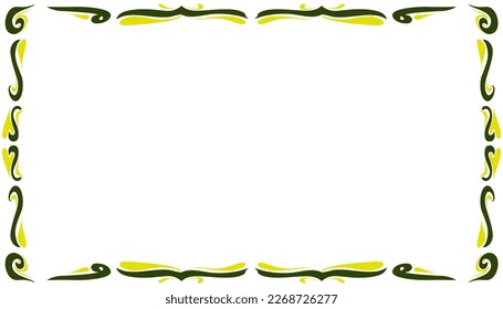 Black and yellow tribal border abstract illustration background. Perfect for website wallpapers, invitation cards, greeting cards, posters