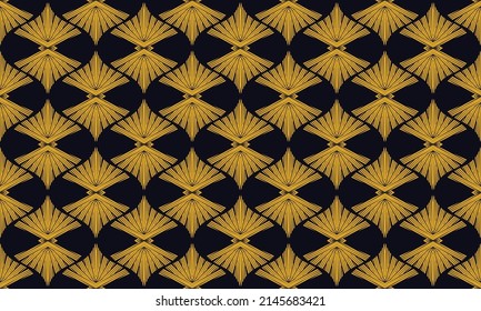 Patrón ininterrumpido tribal negro y amarillo. Diseño tradicional para fondo, papel de pared, papel, empaque, tela, ropa, envoltura, alfombra, azulejos, decoración, ilustración vectorial, estilo bordado.