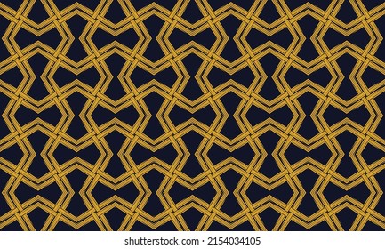 Patrón ininterrumpido tribal negro y amarillo. Diseño tradicional para fondo, papel de pared, papel, empaque, tela, ropa, envoltura, alfombra, azulejos, decoración, ilustración vectorial, estilo bordado.