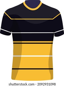 Camiseta negra y amarilla, ilustración, vector sobre fondo blanco.