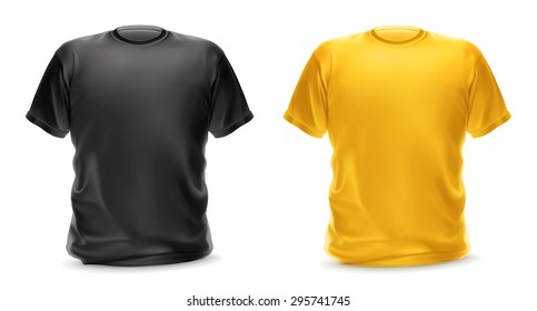 Camisetas negras y amarillas, objeto vectorial aislado