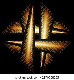Black and yellow vector background with abstract triangular elements. Vector illustration