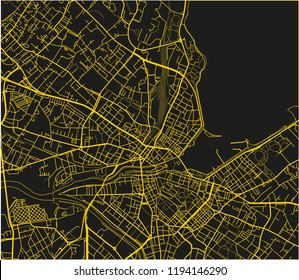 Black and yellow vector city map of Geneva with well organized separated layer.