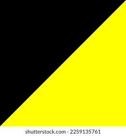 Black and yellow vector graphic consisting of a square cut diagonally with black and yellow sectors