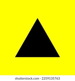 Black and yellow vector graphic consisting of a black triangle on a yellow background