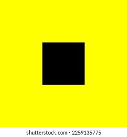 Black and yellow vector graphic consisting of a black square on a yellow background