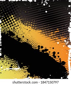 Black and yellow vintage background, vector image