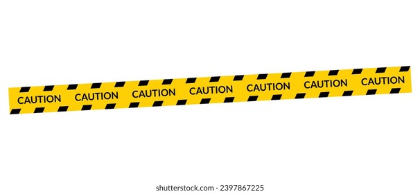 Black and yellow warning Caution tapes. Vector illustration.