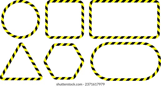 black yellow warning frame set with copy space