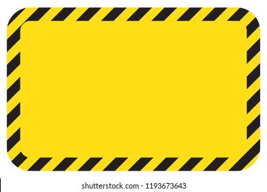 Black and yellow warning line striped rectangular background, yellow and black stripes on the diagonal, a warning to be careful of the potential danger vector template sign border