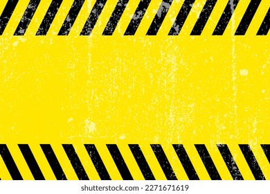 Black and yellow warning line striped rectangular background, warning to be careful of the potential danger vector template sign border