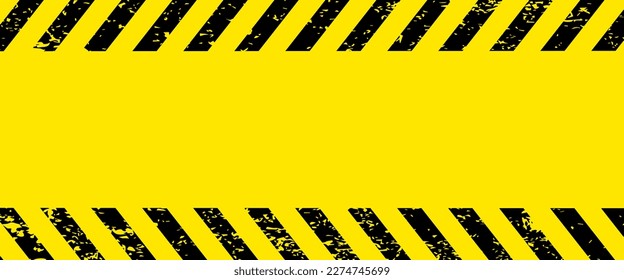 Color negro y amarillo de la línea de advertencia rayado de fondo rectangular, advertencia para tener cuidado con el borde del signo de la plantilla del vector de peligro potencial