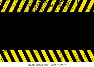Color negro y amarillo de la línea de advertencia rayado de fondo rectangular, advertencia para tener cuidado con el borde del signo de la plantilla del vector de peligro potencial