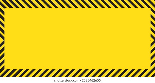 Black and yellow warning line striped rectangular background, yellow and black stripes on the diagonal, a warning to be careful of the potential danger  . 1176