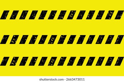 Black and yellow warning line striped rectangular background, yellow and black stripes on the diagonal, a warning to be careful of the potential danger vector template sign border.
