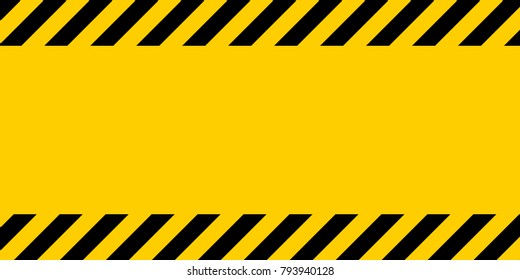 Black and yellow warning line striped rectangular background, yellow and black stripes on the diagonal, a warning to be careful of the potential danger vector template sign border