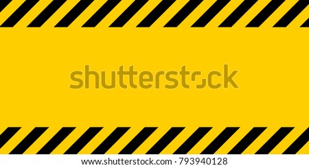 Black and yellow warning line striped rectangular background, yellow and black stripes on the diagonal, a warning to be careful of the potential danger vector template sign border