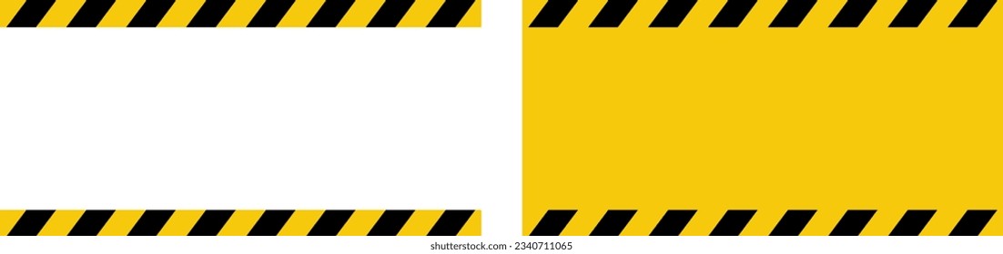 Símbolo de advertencia negro y amarillo. Cinta de precaución. Ilustración del vector