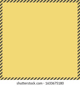 Black and yellow warning Texture - Pastel yellow ver. Disaster prevention or  Warning banner, sign, background. Square type