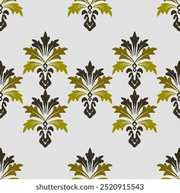Black and yellow watercolor damask pattern