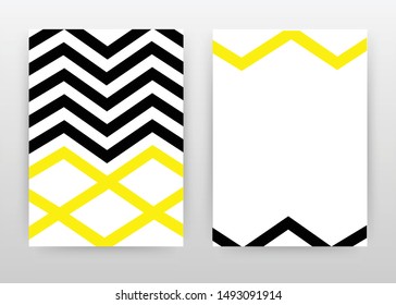 Black yellow wave lines design for annual report, brochure, flyer, poster. Black yellow abstract background vector illustration for flyer, leaflet, poster. Business abstract A4 brochure template.