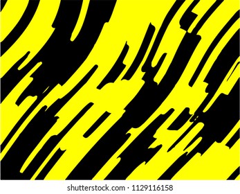 Black and yellow wavy background. Abstract vector pattern.  Dynamic, motion design