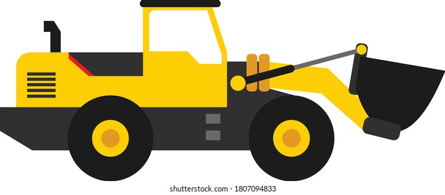 Vector de ilustraciones de arte del cargador de ruedas amarillo negro