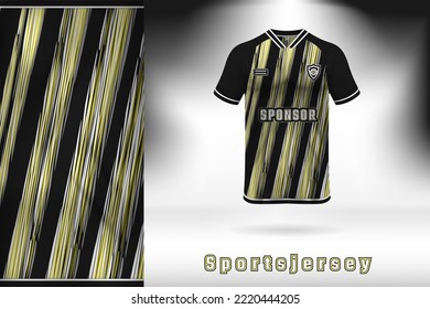 Black yellow white color combination sports jersey template design
