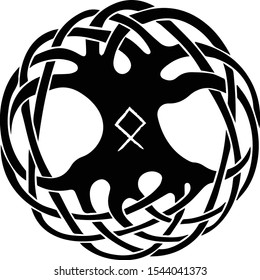 Black Yggdrasil and Odal rune