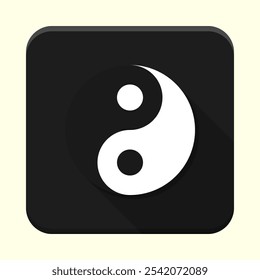 Icono negro del App del yin yang. Icono de equilibrio