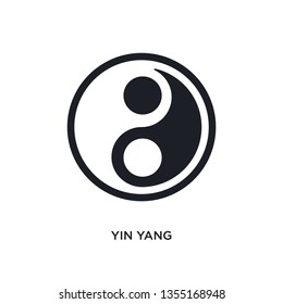 black yin yang isolated vector icon. simple element illustration from accommodation concept vector icons. yin yang editable logo symbol design on white background. can be use for web and mobile