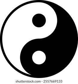 black yin and yang sign without background