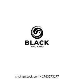 Black YingYang Logo Design Vector