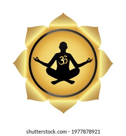 Black Yoga Silhouette Lotus Ancient Hindu Stock Vector (Royalty Free ...