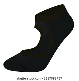 Black yoga sock. vector illustration