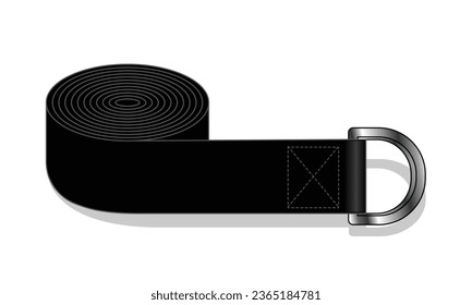 Black Yoga Strap Template On White Background, Vector File