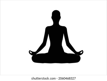 black yoga vector design hand drawn