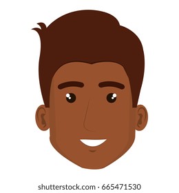 black young man head avatar character