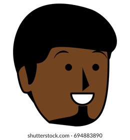 black young man head avatar character