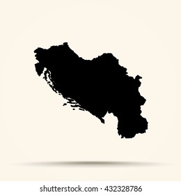 black Yugoslavia Map Illustration




