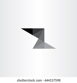 black z letter triangles geometric icon vector