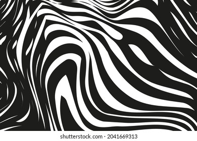 Black zebra stripe pattern design. Minimal monochrome zebra striped surface texture isolated on white background.