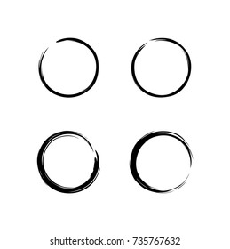 Black Zen Circle Set Logo, Icon, Sign Brush Vector Design Illustration Template