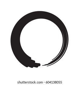 Black Zen Circle In Simple Black Style Isolated On White Background. Created For Mobile, Web, Decor, Print Products, Application.