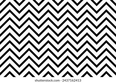 Black zig zag pattern seamless texture isolated on white