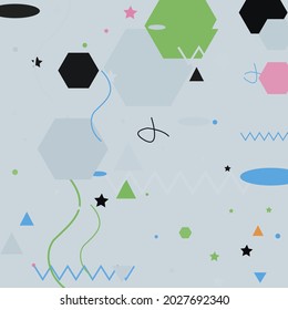 Black Zigzag Blue Modern Art Pattern. Polygon Green Triangle Shadows Modern Hipster Background. Calm Lines Pink Silver Vector Illustration. Chaos Oval Orange Pastel Grey Geometrical Art Illustration.