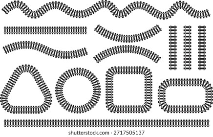Formas de contorno e bordas tracejadas em ziguezague preto definidas. Quadros ondulados, arredondados e geométricos feitos de segmentos de linha repetitivos. Elementos abstratos versáteis para IU, infográficos e design gráfico moderno.
