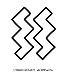 Black Zigzag Geometric Element and Shape for Creative Design Vector Illustration