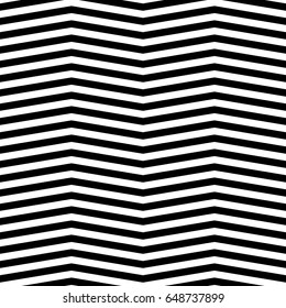 Black zigzag lines. Jagged stripes. Seamless surface pattern design with triangular waves ornament. Repeated chevrons wallpaper. Digital paper for page fills, web designing, textile print. Vector art.